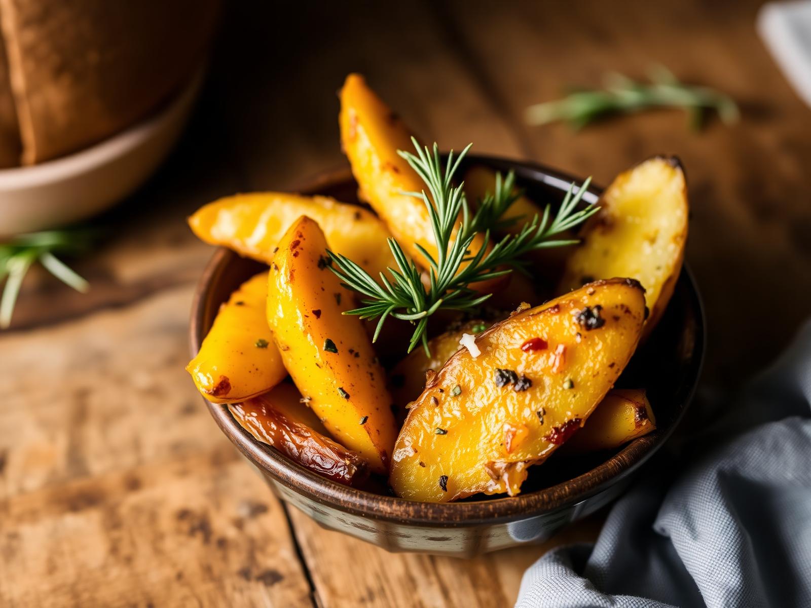 Patate al forno dorate con erbe aromatiche